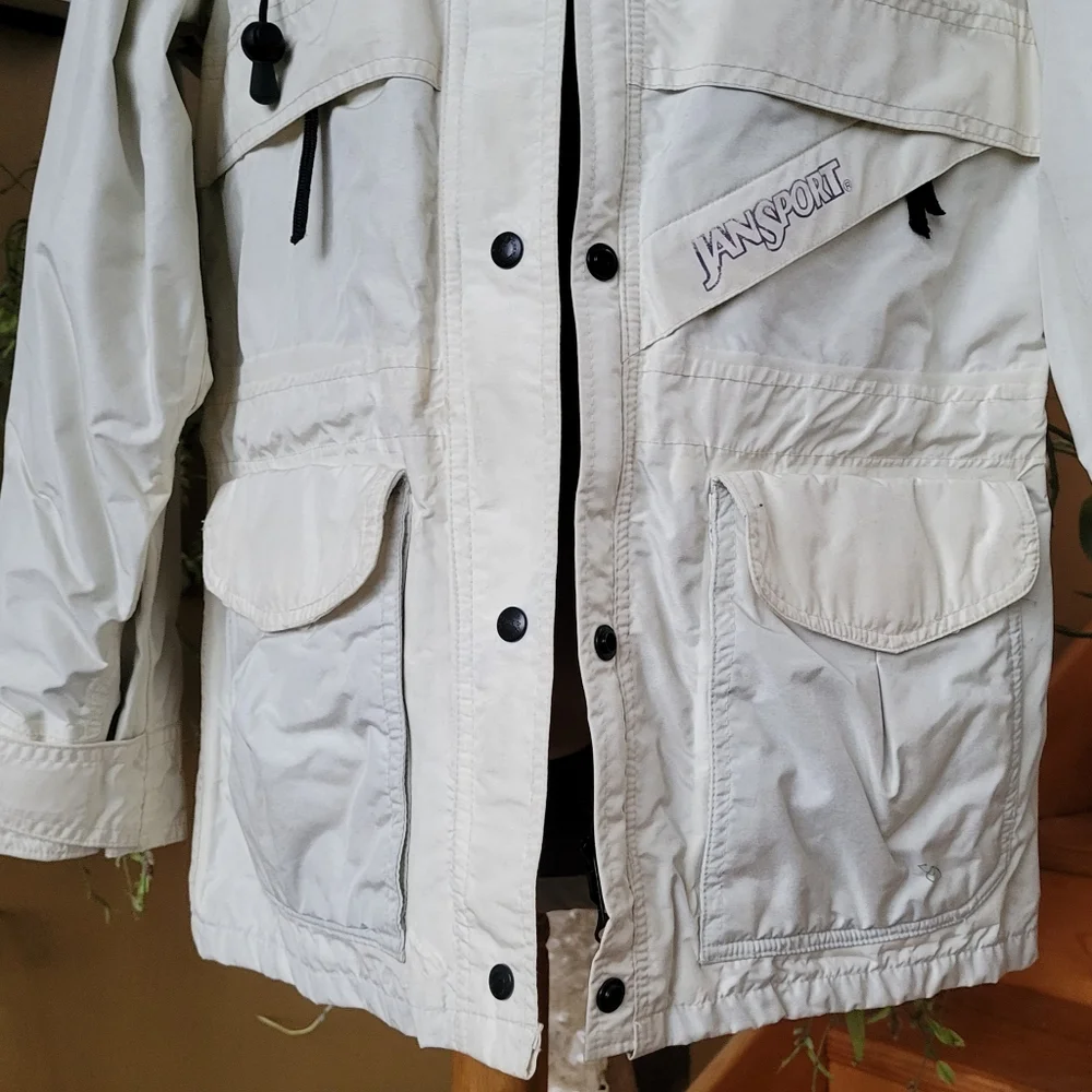 JanSport Opus 2 Jacket Cream Utility Hiking Cargo Coat Waterproof Breathable M - Picture 6 of 15